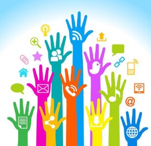 social media hands