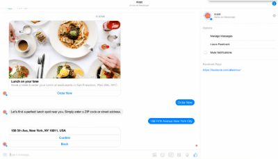 Allset también incluye un bot en el servicio de mensajería de Facebook, ofreciendo a sus clientes la posibilidad de reservar mesa.