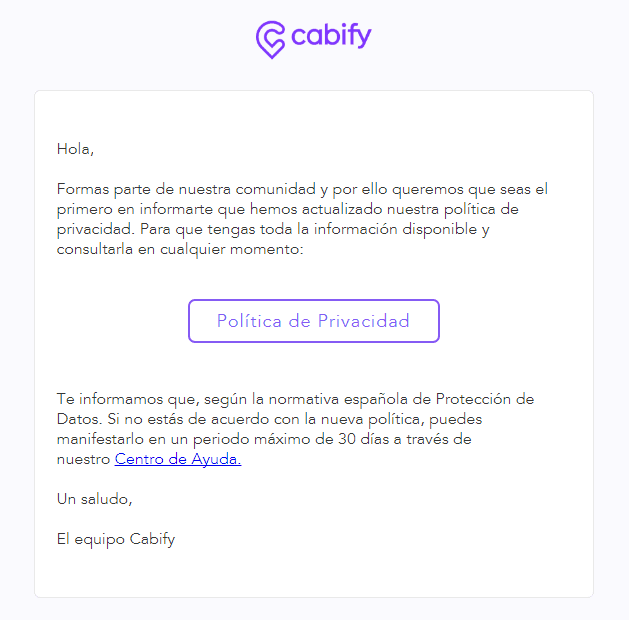 cabify RGPD