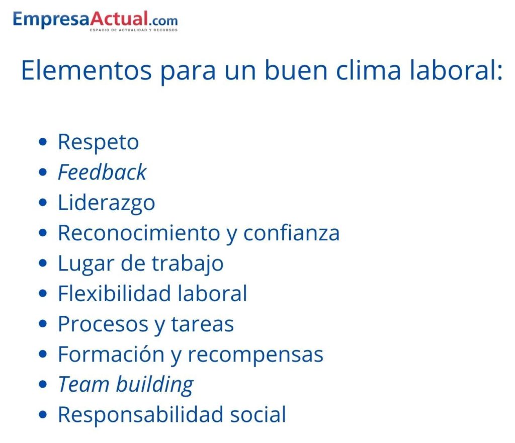 elementos clima laboral